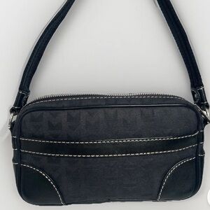 Vintage Michael Michael Kors Demi Top Italian Jacquard Fieldstone Black Satchel